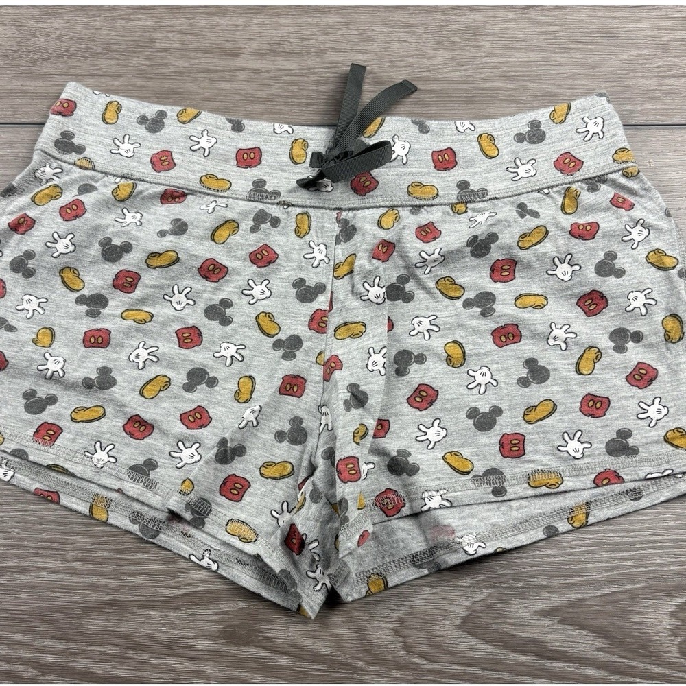 Disney Parks Women Pajama Shorts Mickey Mouse Icon Print Grey S